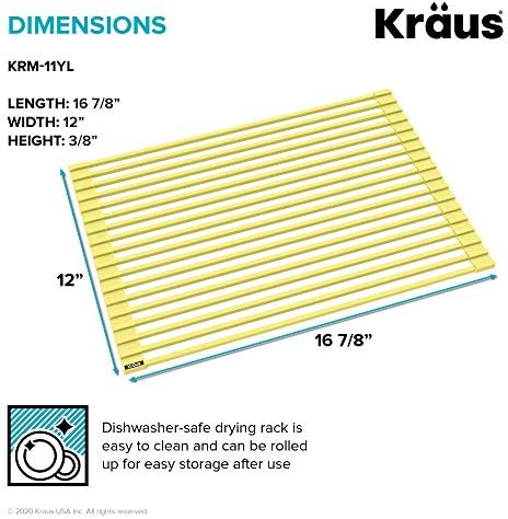 Kraus Multipurpose Workstation Sink Roll-Up Dish Drying Rack, Colander and - Image 5