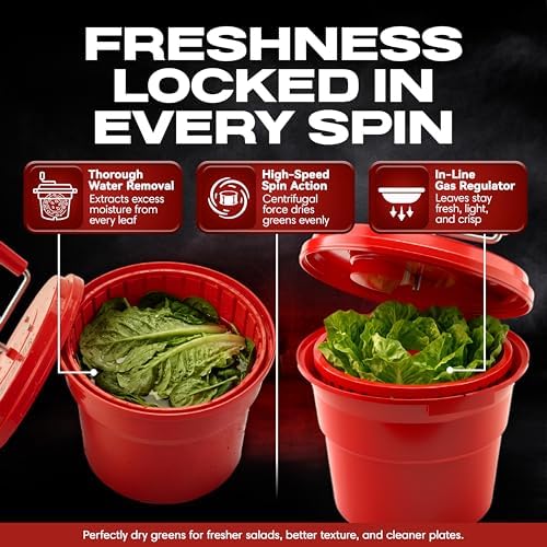 Chef Master Large Commercial Salad Spinner Dryer, Hand Powered, 5 Gallon - Image 2