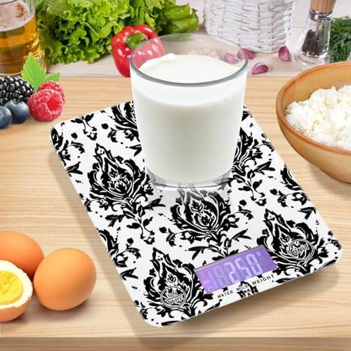 Black Damascus Pattern Food Kitchen Scale Digital Weight Grams and Ounces Smart - Image 7
