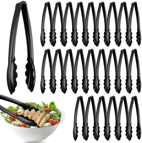 Tessco 25 Pcs Plastic Tongs, 9 Inch Disposable Serving Tongs by Tessco