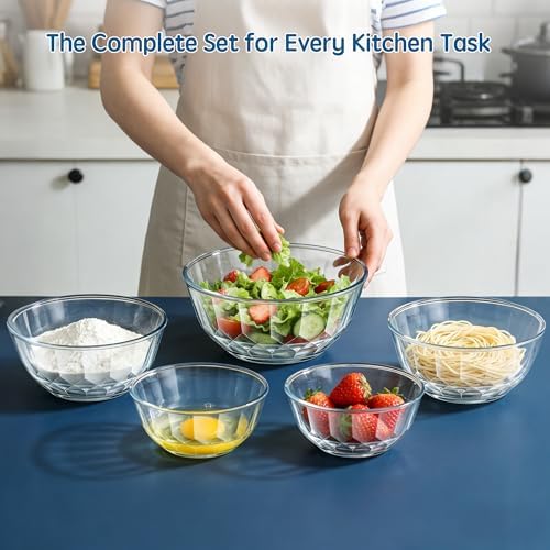 ENVTEK 5‑Piece Glass Mixing Bowls Set - Image 2