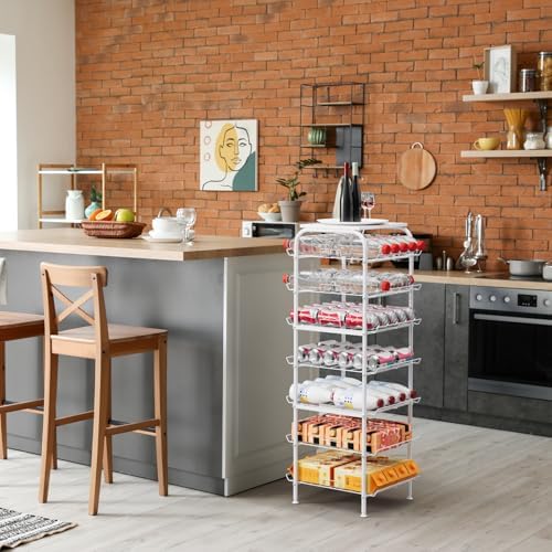 smusei Water Bottle Organizer 7 Tier Free Standing Bottled Water Storage Rack - Image 6