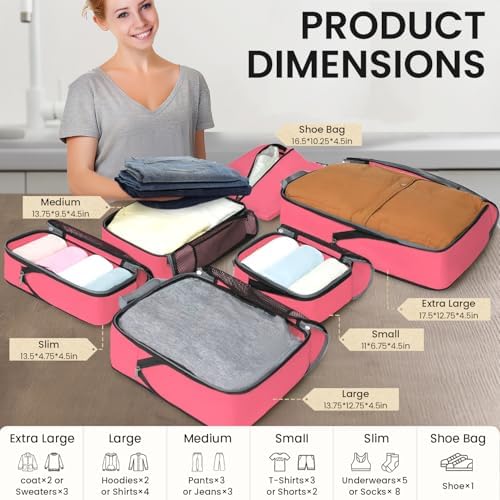 BAGAIL 4 Set/6 Set/8 Set Compression Packing Cubes Travel Accessories - Image 2