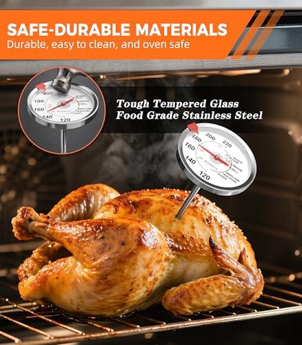 BOMATA 2 Pack Meat Thermometer Oven Safe, Leave in Probe Food Thermometer - Image 3