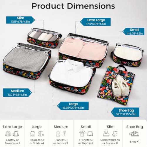 BAGAIL 4 Set/6 Set/8 Set Compression Packing Cubes Travel Accessories - Image 2