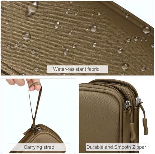 FYY Electronic Organizer, Travel Tech Pouch Bag, Cable Organizer Brown - Image 4
