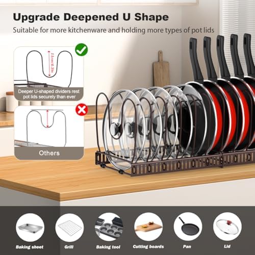 Housolution Pot and Pan Lid Organizer Holder Storage Rack - Image 2