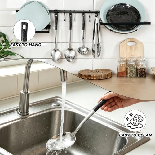 7 Pcs Stainless Steel Serving Spoon and Kitchen Cooking Utensils Set - Image 6