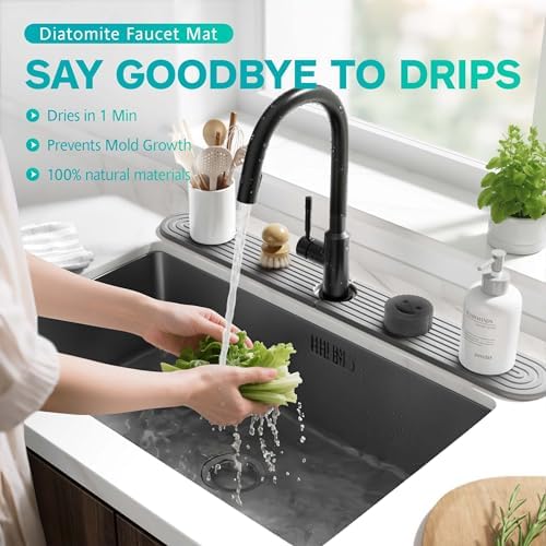 Stone Faucet Mat for Kitchen Sink – Diatomite Fast-Drying Stone Tray, Faucet - Image 5