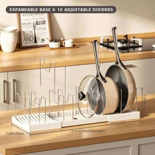 Magheo 2 Pack Pots and Pans Organizer Under Cabinet, Expandable 12.6"-22.8" - Image 2