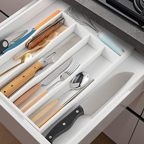 2-Piece Expandable Bamboo Kitchen Drawer Organizer - Image 4