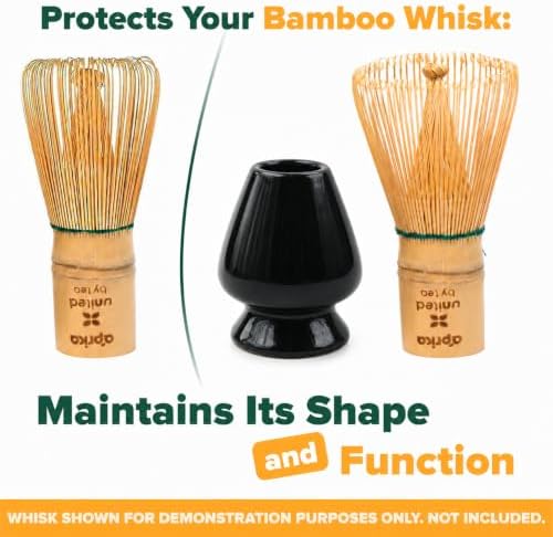 Aprika Life Matcha Whisk Holder Black, Ceramic Chasen Stand - Image 5