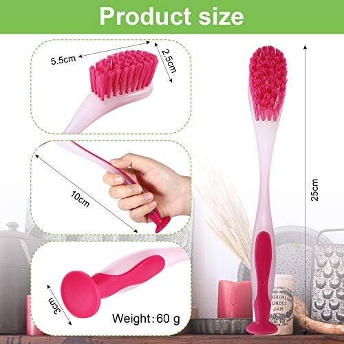 5 Pieces Long Dish Brush with Handle Assorted Color Dishwashing Brush with - Image 2