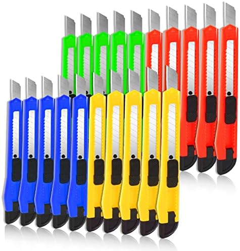 20-Pack Retractable Utility Cutter | Auto-Lock Design by TIFICAL