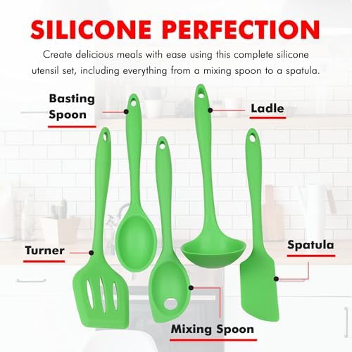 Chef Craft Premium Silicone Kitchen Tool and Utensil Set, 5 Piece - Image 4