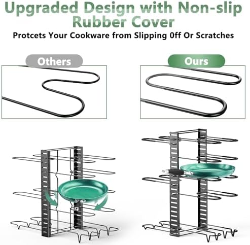 ORDORA Pots and Pans Organizer Under Cabinet Expandable, 8-Tier Adjustable - Image 2