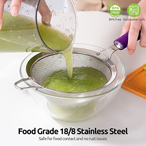 18/8 Stainless Steel Mesh Strainer: U-Taste 5.5 Inch Kitchen Fine Mesh Sieve - Image 3