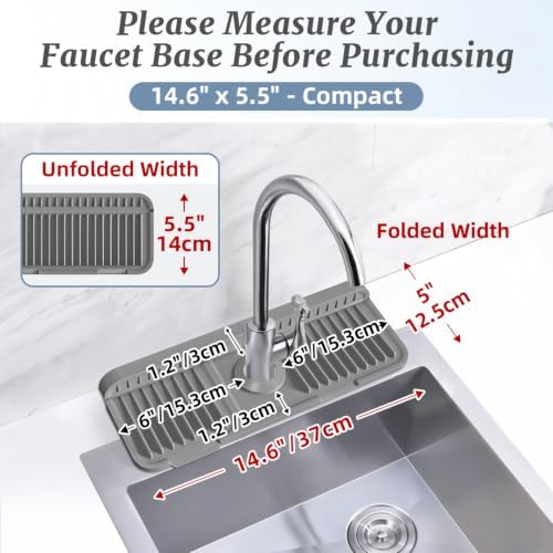 PoYang 14.6 Inch Faucet Mat for Kitchen Sink Splash Guard - Image 3