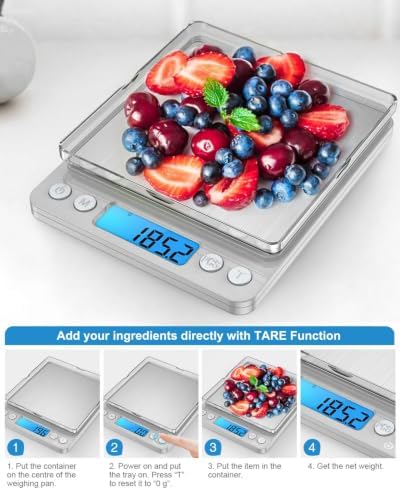AMIR Digital Kitchen Scale, 3000g 0.01oz/ 0.1g Pocket Coffee Scale, Mini Food - Image 5