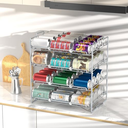 4 Tiers Stackable Can Rack Organizer, Wear-resistant Upgrade Beverage Food Can - Image 5