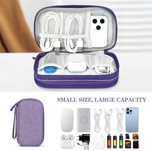 FYY Electronic Organizer, Travel Tech Pouch Bag Cable Organizer Dark Purple - Image 6