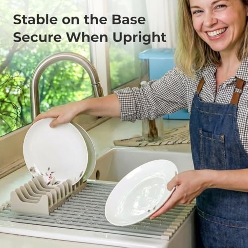 Medium Aluminum Roll Up Dish Drying Rack 17" x 13" - Image 6