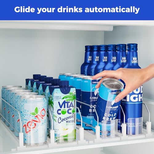 Puricon Drink Organizer for Fridge, Soda Can Organizer -2 Rows - Image 2
