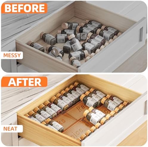PanPanPal Spice Drawer Organizer, 2 Tier- 2 Pack Drawer Seasoning Organizer - Image 4