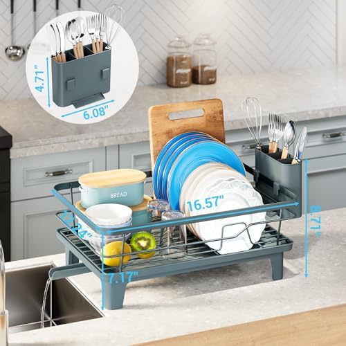 Urakify Dish Drying Rack for Kitchen Counter, 16.5" L x 12.2" W - Image 2