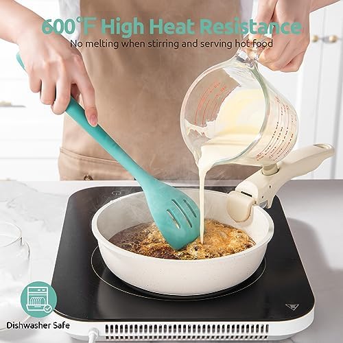 U-Taste Silicone Spoons Set of 2, 13.3" Long Large Mixing Spoon, Aqua Sky - Image 3