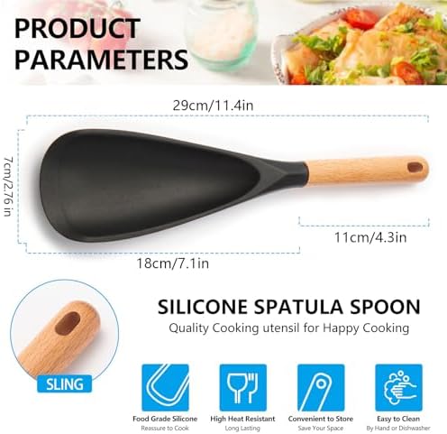 【2 Pack】Silicone Cooking Spoon for Nonstick Cookware - Image 6
