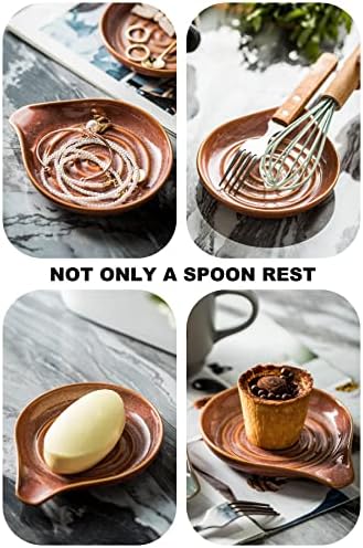 LAUCHUH Spoon Rest for Stove Top, Ceramic Spoon Holder for Kitchen Counter - Image 5
