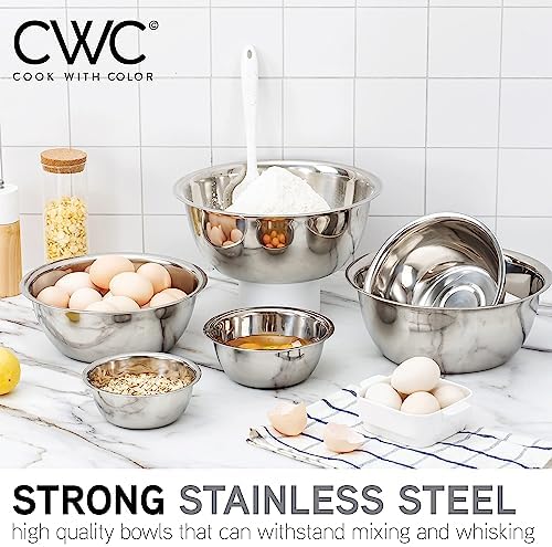COOK WITH COLOR Stainless Steel Mixing Bowls Set - Image 3