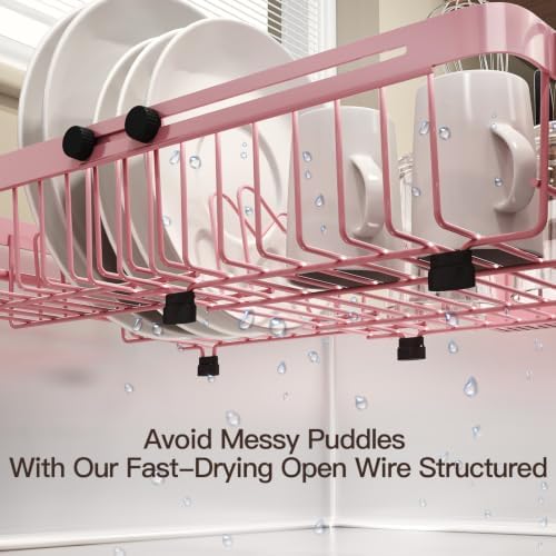 MAJALiS Pink Expandable Dish Drying Rack Over The Sink - Image 7