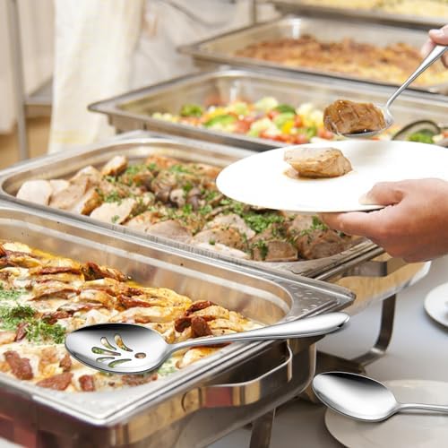 Stainless Steel Serving Spoons, E-far 4-Piece Metal Solid Spoons Hostess - Image 7