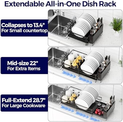 Large Dish Drying Rack, Expandable Dish Rack - Image 2