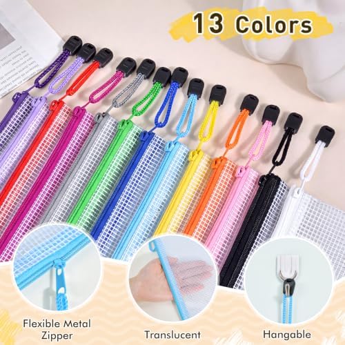 56pcs Mesh Zipper Pouch Bags, 8 Sizes Zippered Storage Bags - Image 3