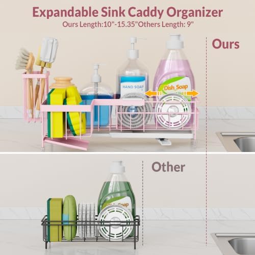 Extendable L-Shaped Sink Caddy Organizer - Image 3