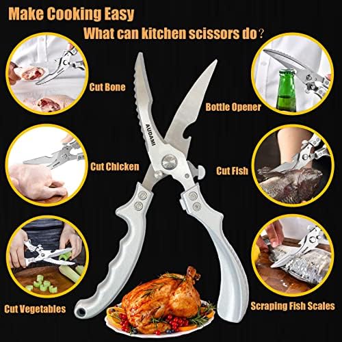 2-Piece Kitchen Shears Set, Heavy Duty Professional Poultry Meat Scissors - Image 3