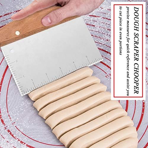 HaSteeL Bench Dough Scrapers, Stainless Steel Griddle Scraper Pastry Cutter - Image 4