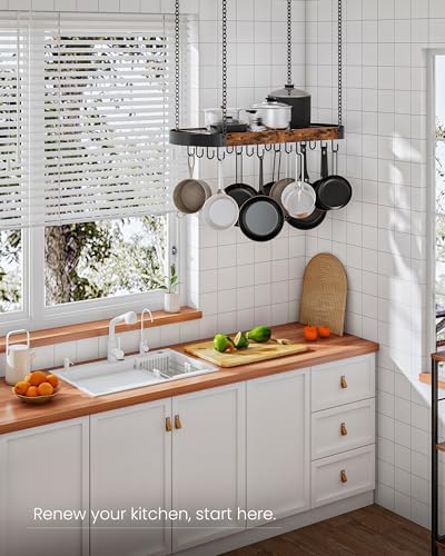 CHOEZON 31.7-Inch Hanging Pot Rack, Space-Saving Pot Hanger - Image 3