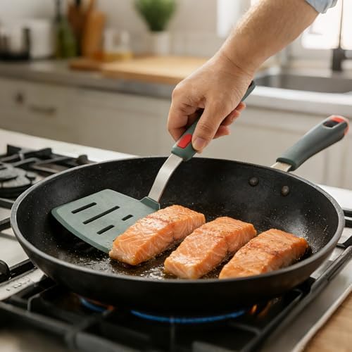 Silicone Wide Pancake Spatula, Slotted Turner - Image 6