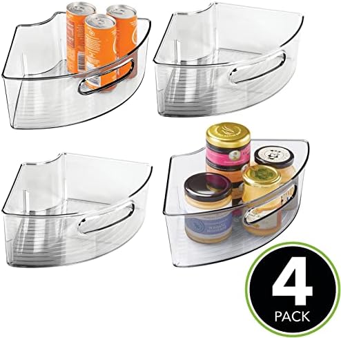 mDesign Plastic Lazy Susan Cabinet Storage Bin - Image 2