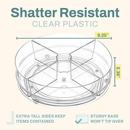 Home Intuition Round Plastic Lazy Susan Turntable Food Storage Container - Image 3