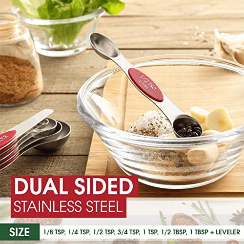 Spring Chef Stainless Steel 8 Magnetic Measuring Spoons Set, 2 Pack - Image 4