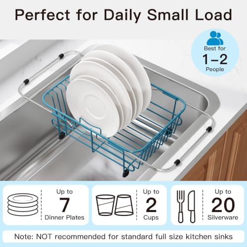 JASIWAY Blue Dish Drying Rack in Sink - Image 5