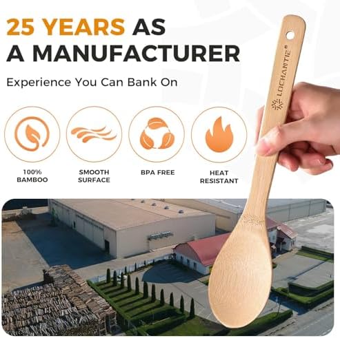 Wooden Spoons for Cooking Bamboo Utensils Set - Image 5