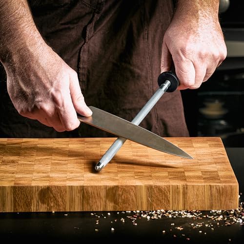Knife Sharpener Rod, 13 Inch Carbon Steel Honing Rod - Image 3