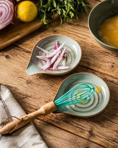 LAUCHUH Spoon Rest for Kitchen Counter, Ceramic Spoon Holder for Stove Top - Image 4