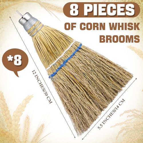 Suclain 8 Pcs 12" Hand Held Whisk Broom Corn Straw - Image 2